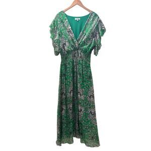 Le Regarre Green Floral Maxi Dress